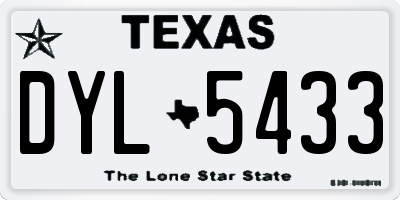 TX license plate DYL5433