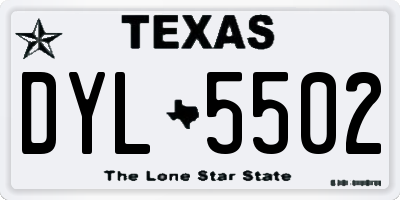TX license plate DYL5502