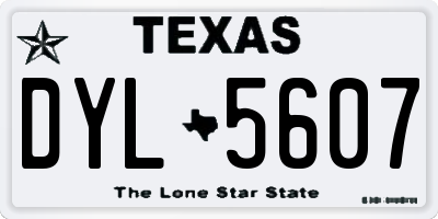 TX license plate DYL5607