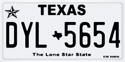 TX license plate DYL5654