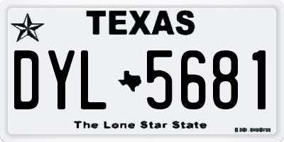TX license plate DYL5681