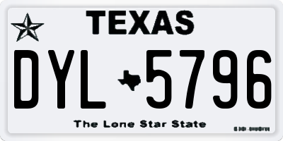 TX license plate DYL5796