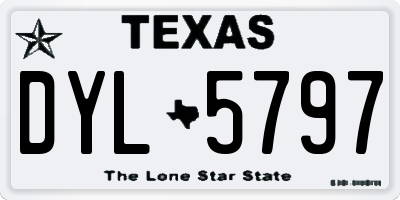 TX license plate DYL5797