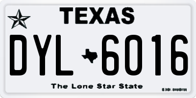 TX license plate DYL6016