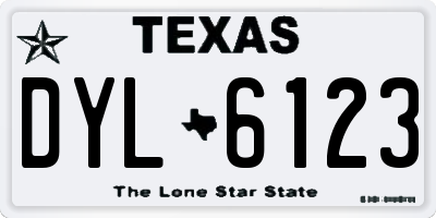 TX license plate DYL6123