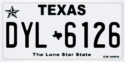 TX license plate DYL6126