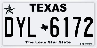 TX license plate DYL6172
