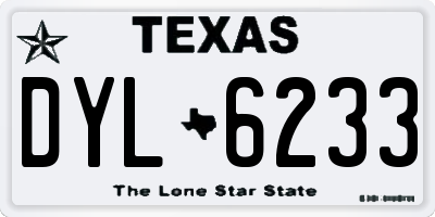 TX license plate DYL6233