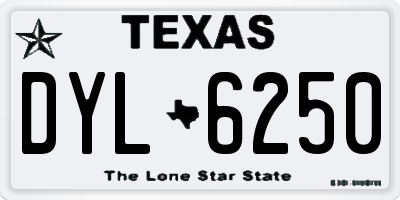 TX license plate DYL6250