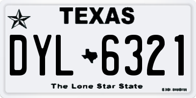 TX license plate DYL6321