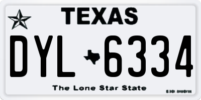 TX license plate DYL6334