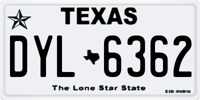 TX license plate DYL6362