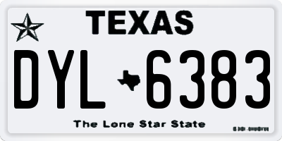 TX license plate DYL6383