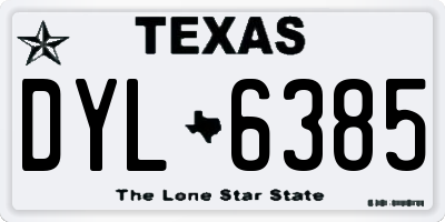 TX license plate DYL6385
