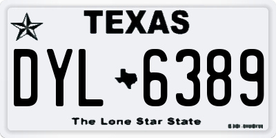 TX license plate DYL6389
