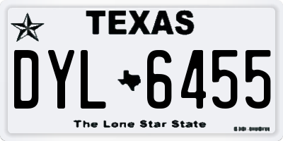 TX license plate DYL6455