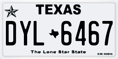 TX license plate DYL6467