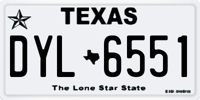 TX license plate DYL6551