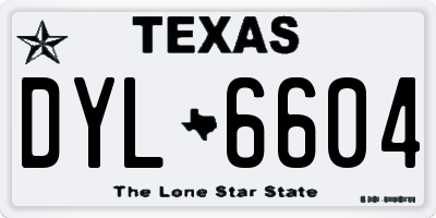 TX license plate DYL6604