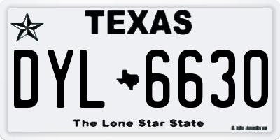 TX license plate DYL6630