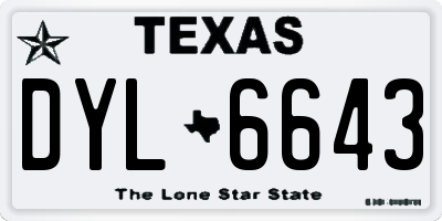TX license plate DYL6643