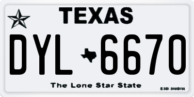 TX license plate DYL6670
