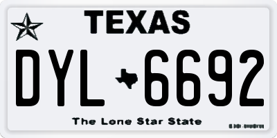 TX license plate DYL6692