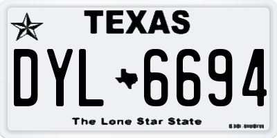 TX license plate DYL6694