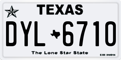 TX license plate DYL6710