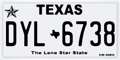 TX license plate DYL6738