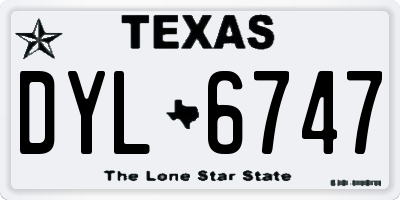TX license plate DYL6747