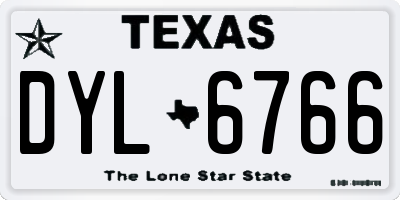 TX license plate DYL6766