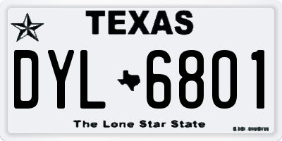 TX license plate DYL6801