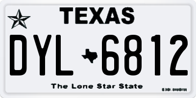 TX license plate DYL6812