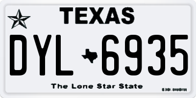 TX license plate DYL6935