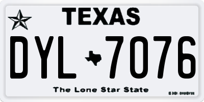TX license plate DYL7076
