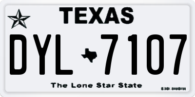 TX license plate DYL7107