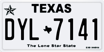 TX license plate DYL7141