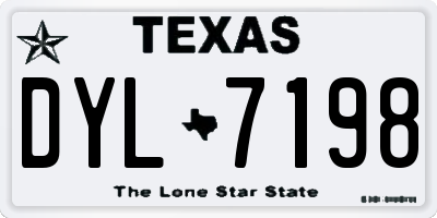 TX license plate DYL7198