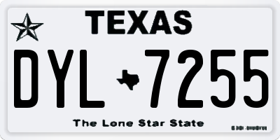TX license plate DYL7255