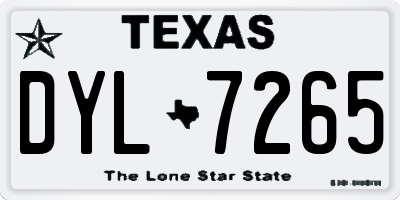TX license plate DYL7265