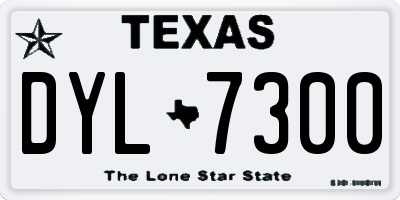 TX license plate DYL7300