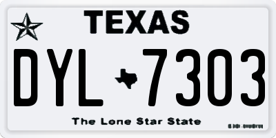 TX license plate DYL7303