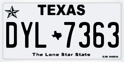 TX license plate DYL7363