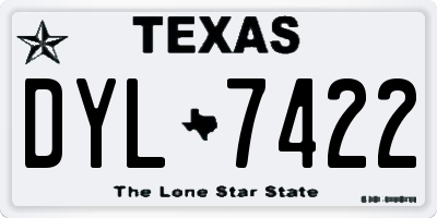 TX license plate DYL7422