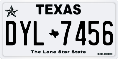 TX license plate DYL7456