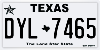 TX license plate DYL7465