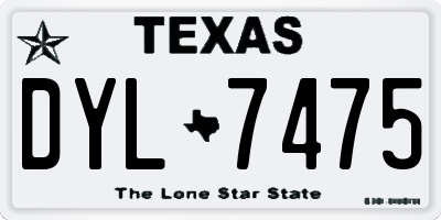 TX license plate DYL7475
