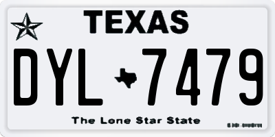 TX license plate DYL7479