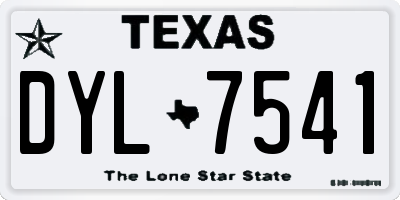 TX license plate DYL7541